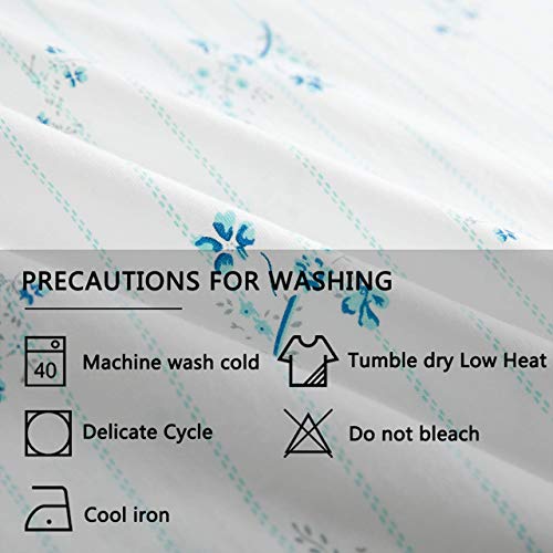 Keyocean Women Nightgown, Soft Lightweight 100% Cotton Ladies Nightgown, Blue Floral, Small #TOP4