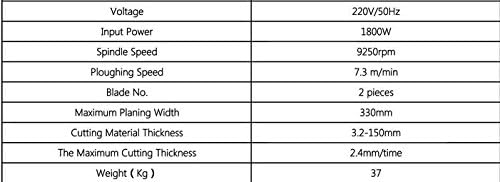 GOWE Electric Planer 330mm Wood Planer 1800w Woodworking Electric Planer 220-240v/50hz (including Stand)