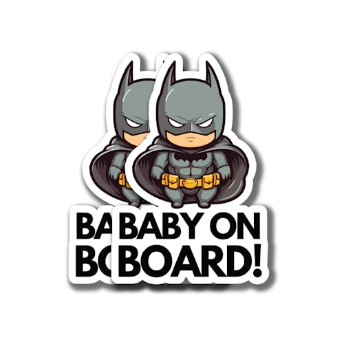 Image of Baby on Board Stickers | Kids in Car Pack of 2 Stickers (Bat Baby 01)