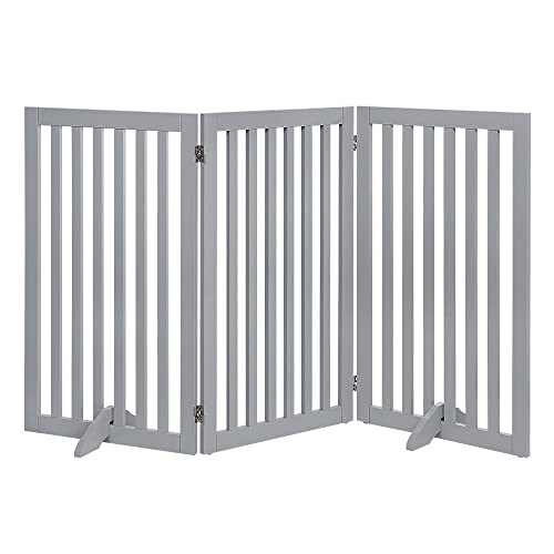 Barrière de sécurité modulable en bois gris clair design pour animaux - 2