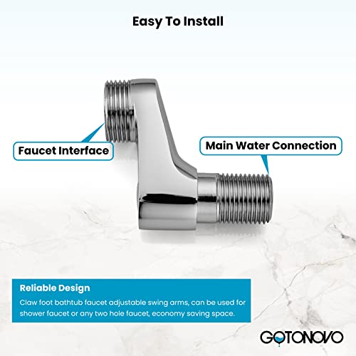 Clawfoot Tub 3-3/8 Inch Adapter Claw Foot Bathtub Kitchen Faucet Adjustable Swing Arms Commercial Utility Eccentric Screw Plus Size 1 Pair #TOP3