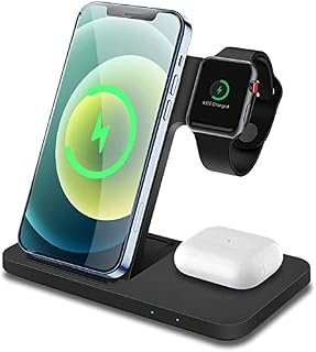 Wireless Charger FDGAO 3 IN 1 Wireless Charging Stand 15W Fast Charger Dock Station For Apple Watch 7/SE/6/5/4/3/2;Air pods 2/Pro;Fast Charging for iPhone 14 Pro Max/13/12 Pro/11/XR/Xs/8