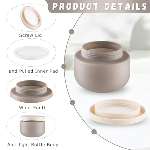 6 Pcs 250ml/8oz Matte Grey Plastic Cream Jars with 6 Spatulas Empty Refillable Facial Scrub Bottles Travel Size Cosmetic Containers for Powders Lotion Pills Jewelry Toiletries3