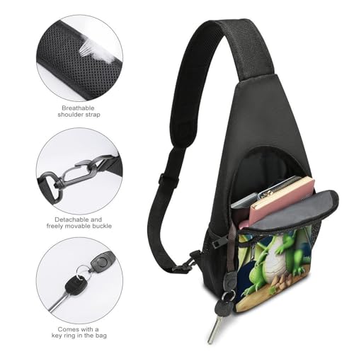 Mochila tipo bandolera blanca con diseño divertido miniatura 4