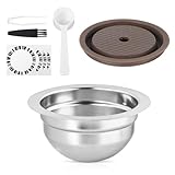 Sendoger 230ml/7.77 fl oz Mug Size Stainless Steel Reusable Coffee Pods - Reusable Pods for Nespresso Vertuo Machines with Silicone Lid - Compatible with Vertuo Pop, Next - Refillable Coffee Capsule