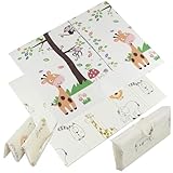 Almar Baby Alfombra para Bebe Acolchada Plegable 120cm x 120cm x 1cm de Grosor Reversible Tapete de Actividades y Gateo para Bebes Recién Nacido y Niño Espuma Alta Densidad Animales de la Sabana