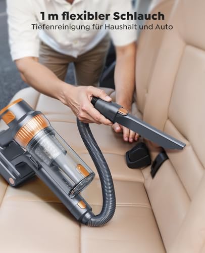 SMOTURE SMOTURE Akku Staubsauger, 50.000 Pa, 65 Min Laufzeit für zu Hause, Leichter Staubsauger Kabellos mit Flexschlauch, Anti-Tangle-Bürste, Herausnehmbarer Akku für Tierhaare, Teppiche, Hartböden und Auto - Zusatzansicht 4 | Tages Deals