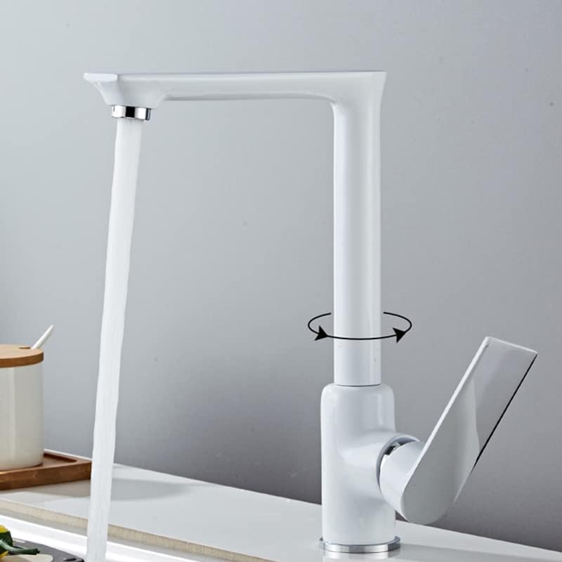 Sink tap Kitchen Sink tap for Bar Farmhouse Commercial, Deck Mounted Kitchen taps, Hot and Cold Water taps, Basin Sink Tap Mixer, White Kitchen tap, Bathroom Basin