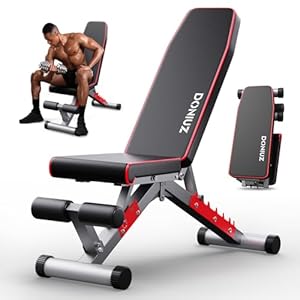DONIUZ Weight Bench, Adjustable Workout Bench Press Set for Home Gym Strength Training, Easy Assembly Foldable Training Lifting Bench for Small Space Apartment Room, Max Load 750