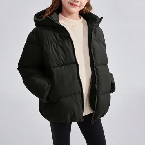 Winter Coats for Girls Kids Heavyweight Warm Puffer Jacket with Hood Comfy Zip Up Long Sleeve Snow Down Jacket Outerwear2