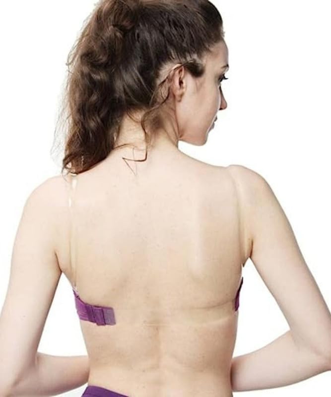 Image of Brachy Women Cotton Nylon Spandex Padded Underwire Strapless Backless Invisible Clear Transparent Back Push up Bra with (Free Extra Transparent Strap)