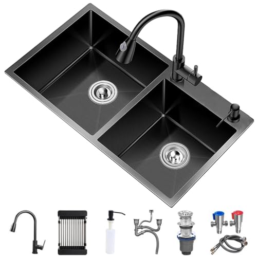 OM �u���b�N �_�u���{�E�� �L�b�`���V���N �X�e�����X�X�`�[�� �o�[ �h���b�v�C�� ���[�N�X�e�[�V���� �����o�����֌��Ɗ��S�ȃA�N�Z�T���[�Z�b�g�t�� (�F : �u���b�N�A�T�C�Y 72x40x21cm)