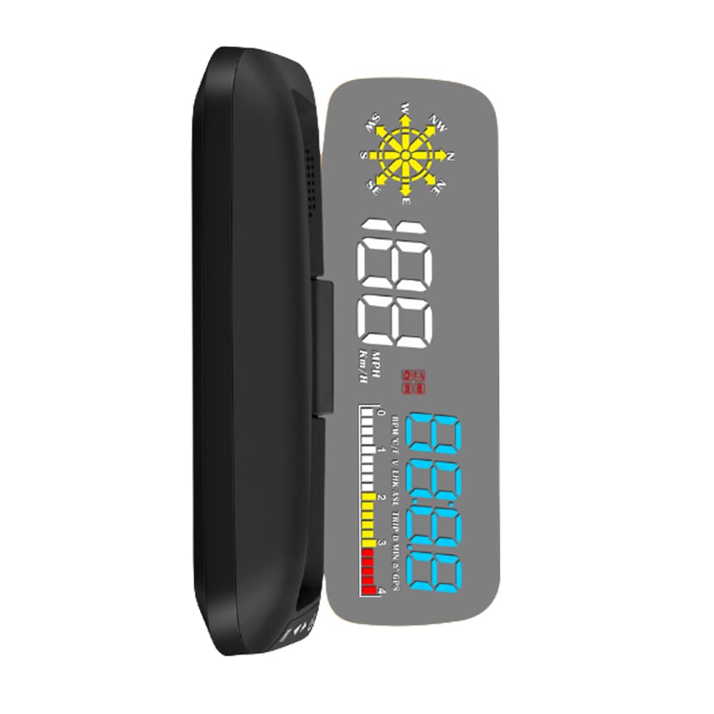 Head-Up Display, OBD & GPS Scanner, Vehicle Speed, Fuel Consumption, Clear Fault Code, Compatible with All Cars