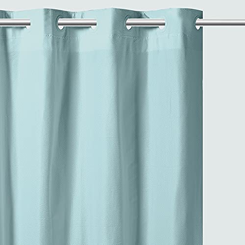 Hookless Embossed Microfiber Shower Curtain, 71 In X 74 In, Blue #TOP2