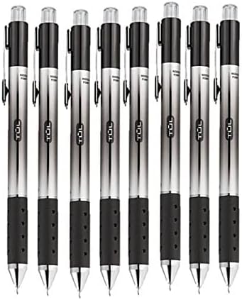 Tul Retractable Gel Pens 0.5mm Needle Point, Black (8 Pack)
