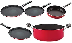 Nirlon nonstick Aluminium Utensils Set of 5 Pieces for Kitchen (2.6mm_FT10_FT11_FT12_Cass20_FP12)