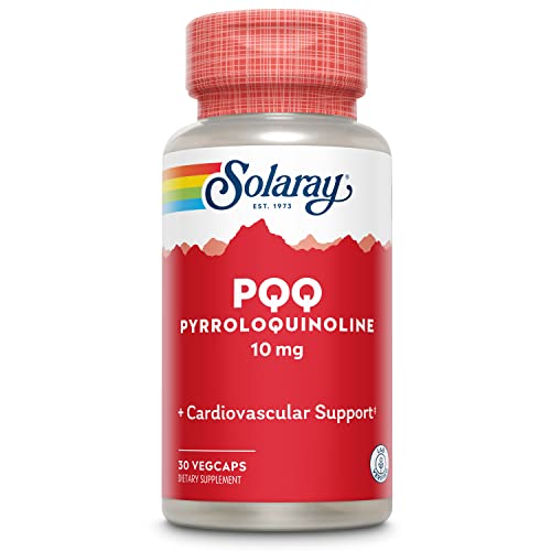 Image of SOLARAY PQQ 10 mg, Pyrroloquinoline Quinone Supplement, Cellular, Heart & Cognitive Function Support, 30 VegCaps