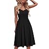 YATHON Women's Spaghetti Straps Party Sundress Casual Beach Summer Dresses (L, YT090-Black)
