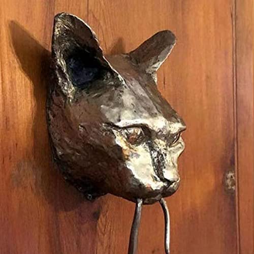 SaiDian 1Pcs Cat and Mouse Wall Hangings Decor Cat Wall Mounted Sculpture Door Knocker Resin Statue Decoration for Home Door Outdoor Garden