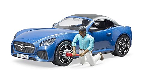 Bruder Blue Roadster con Conductor 1:16 Escala miniatura 2
