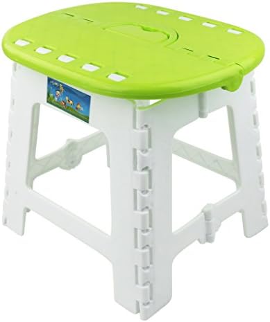 HOMMP 10.6-inch Plastic Folding Step Stool, Green, F