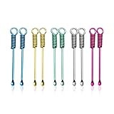 10Pcs Mini Spoon Keychain, Zinc Alloy Tiny Shovel Charms, Multicolor Small Spoons for Spices, Crafts, Jewelry Making - Green Silver Purple Rose Gold Gold