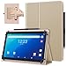 TiMOVO Universal Hülle für 10,1 Zoll Android Tablet mit Stiftschlaufe, Leichtes & Faltbares Standhülle mit Handschlaufe für Alle 9,6-11 Zoll Touchscreen-Tabletten, Champagner Gold