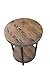 Pomona 20 in. Round End Table with 2 Shelves, Solid Wood Top, Metal Legs, Rustic Natural Brown Finish - Living Room Furniture