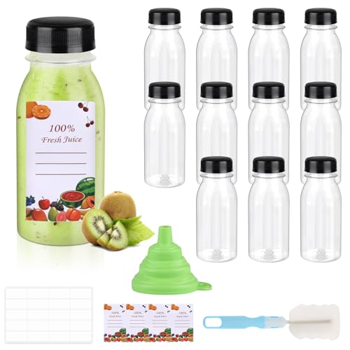 FAMCUCHE 200 ml Saftflaschen mit Deckel 12er-Set