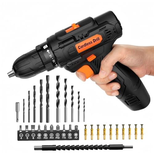 AidClub Cordless Drill Set, 12V Power Drill, Electric Drill/Driver with