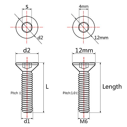 Tornillo hexagonal M6x20mm plano de titanio ligero para bicicletas de ruta 2