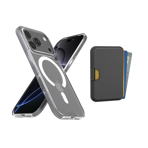 Image of Smartish iPhone 17 Pro MagSafe Clear Case + MagSafe Wallet - Magnetic Slim Case - Anti-Yellow Thin Grip Cover + Detachable Wallet - Magnetic Card Holder for Apple iPhone 17 Pro - Clearly Clear