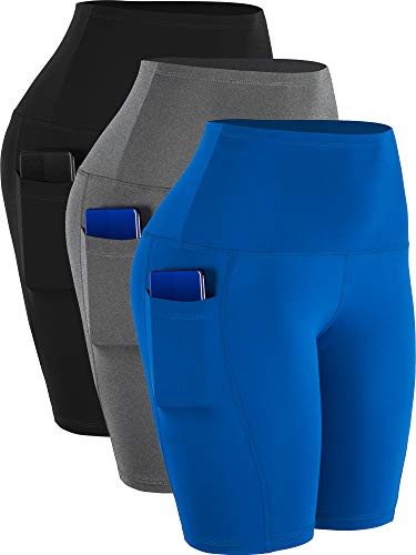CADMUS 3 Pack Women 9" Biker Compression Short Leggings