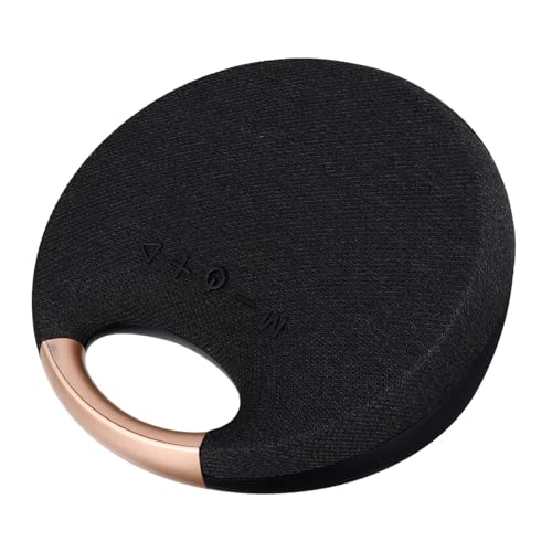 Operitacx Tragbarer Funk Lautsprecher mit Kräftigem Bass und USB ladekabel Leichter Outdoor Speaker für Sport Büro und Party Modischer Schwarzer Musiklautsprecher mit Stoffbezug