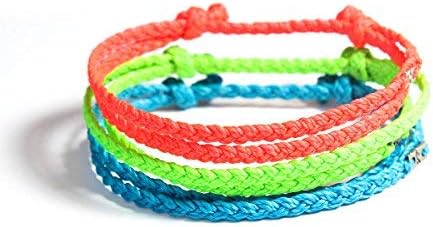 Wakami Handmade Braided Bracelet | Set Of 3, Double Strand, Summer Bracelet, String Bracelet | Wax Coated String, 6.5-10in, Waterproof, | Fair Trade Jewelry | Two Sliding Knots