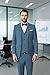 SPTALLFITJSV Slate Blue Suits for Men Regular Fit Slate Blue Pant Suit Set for Wedding Groomsmen Suits for Wedding Peak Lapel Homecoming Outfits for Men Fashion 2025 L