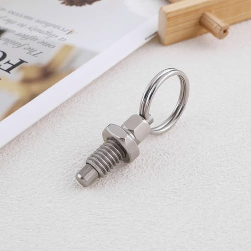 EMSea 4-teiliger Federstößel mit Zugring M6-Schnellverschlussstift Edelstahl Nicht Verriegelnd Kurzer von Hand Einziehbarer Federstößel für Industrieanlagen