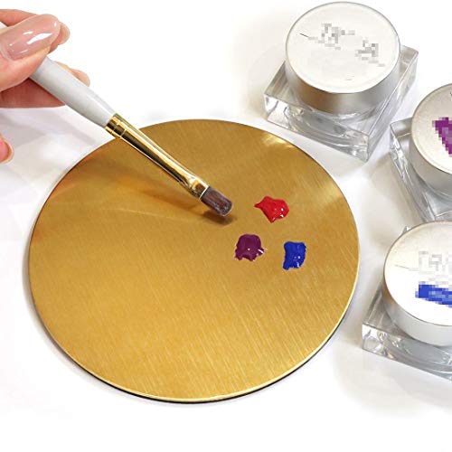 Palette nail art palette mélange vernis à ongles ronde et carrée dorée pour mélanger les couleurs