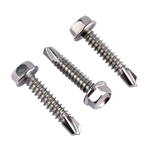 #14 x 1 Tornillos hexagonales autoperforantes 30 pcs miniatura 6
