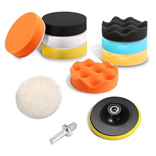 RISHNEG Polishing Pads Kit, 8 Pcs Sponge Polishing Pads, 1Pcs Woolen Buffer Pads, 1Pcs Drill Adapter and 1Pcs Suction Cup, Buffing Pads for Household Electric Drill and Auto Polisher