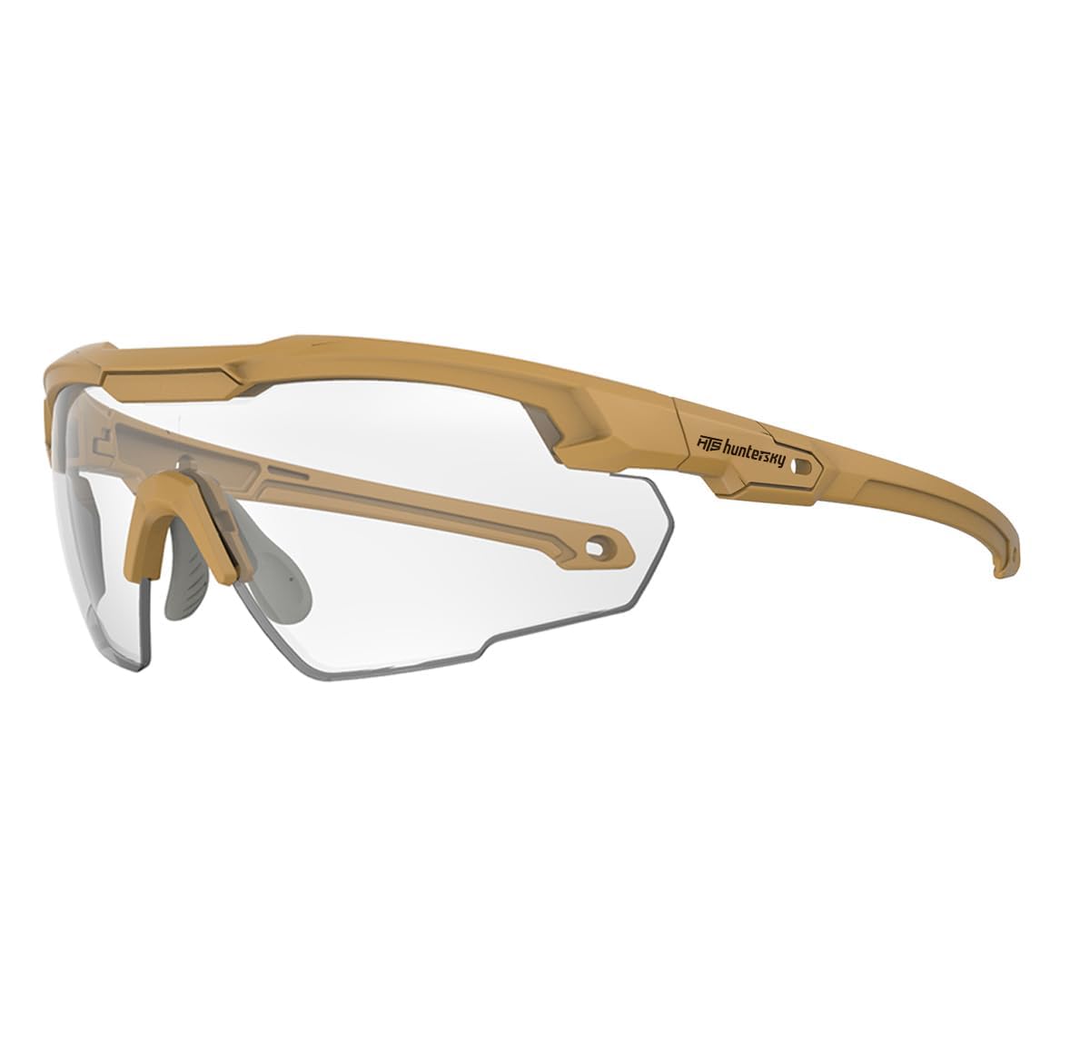 S57 Clear Lens Ballistic Tactical Shooting Glasses ANSI Z87+ UV400 Anti-Fog Eyewear for Airsoft Range Security and Outdoor Sports, for Men and Women