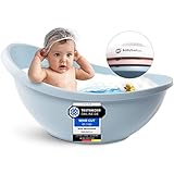 BabybeFun Baby Badewanne mit Badewanneneinsatz für Neugeborene [Testsieger] Rutschfeste Babybadewanne für Babys und Kleinkinder [0-12 Monate] Babywanne für Dusche Badewanne Blau | Farbe wählen…