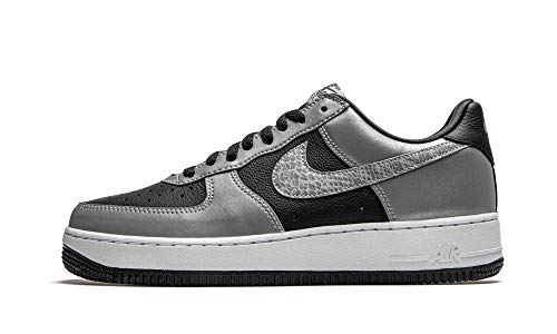 Nike Men's Air Force 1 Low Silver Snake, Black/Silver/White, 10.5