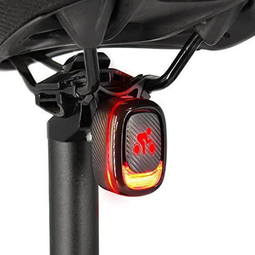 Feu Arrière De Vélo, Feu Arrière De Vélo à Induction Intelligent, Feu Arrière Rechargeable USB étanche, Feux Arrière à LED Réglables en Luminosité