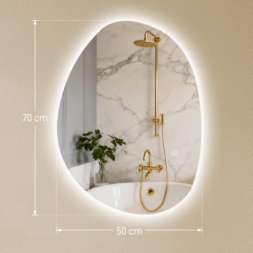 Miroir salle de bain LED anti-buée 70 x 50 cm HOMCOM