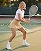 Stelle Women's Tennis Golf Skirts High Waisted with Pockets Inner Shorts for Athletic Skorts Sports Running Pickleball (Khaki,M)