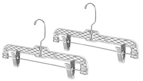Whitmor Skirt or Slack Hangers Set of 2, Crystal Clear