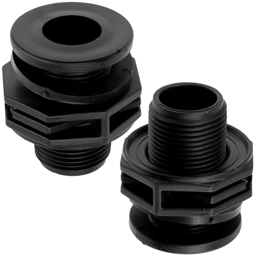 AERZETIX - C74997 - Lot de 2 Raccords connecteurs de réservoir d'eau - 3/4 filetage externe - avec joint en caoutchouc - pression 10 bars - cuve tonneau de pluie arrosage - en polypropylène