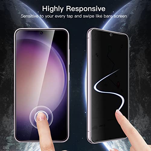 Image of JETech Privacy Tempered Glass Screen Protector Guard for Samsung Galaxy S23+ / S23 Plus 5G with Camera Lens Protector, Anti-Spy, Fingerprint ID Compatible, 2-Pack Each