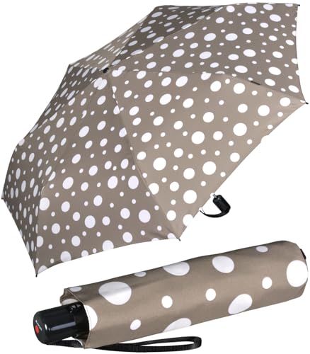 Knirps Taschenschirm Slim Duomatic Dots - Taupe